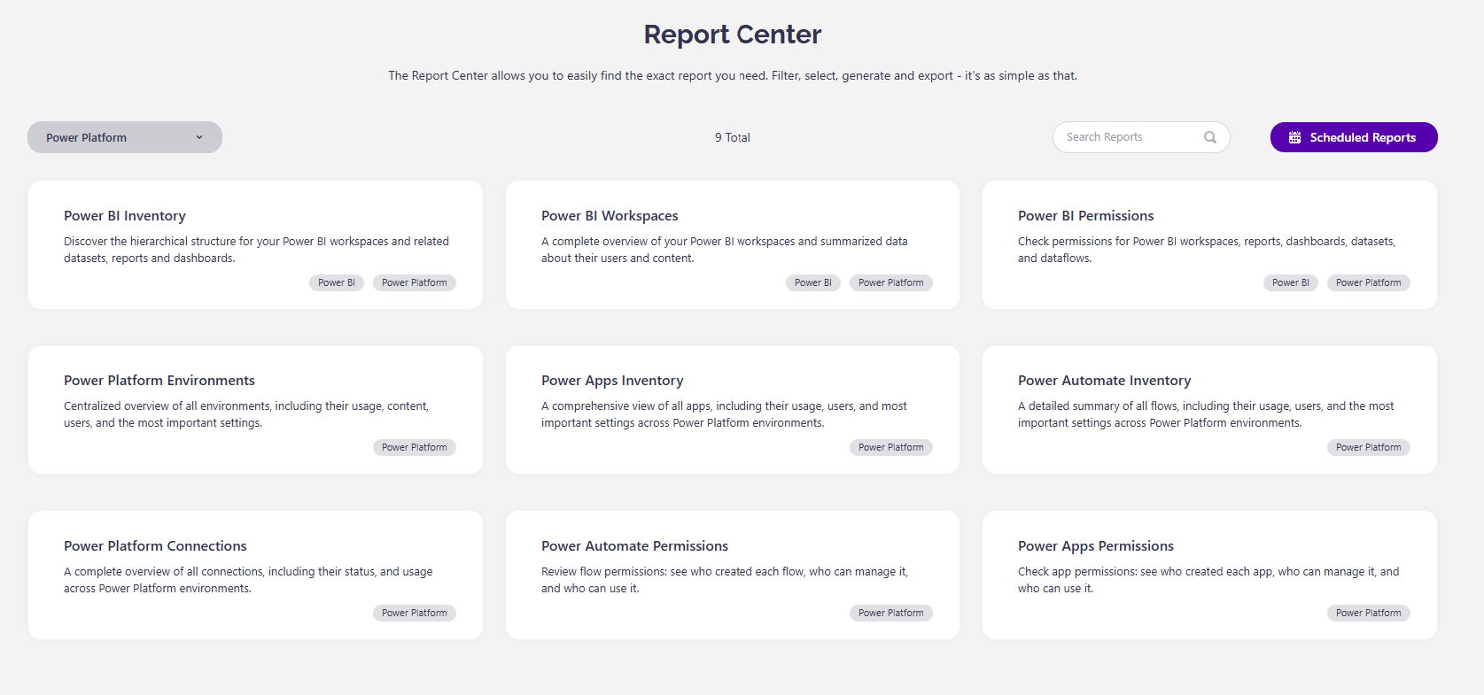Power Platform reports