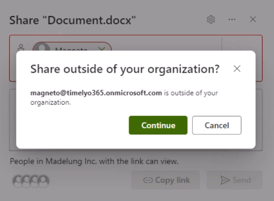 sharing outside of your organization