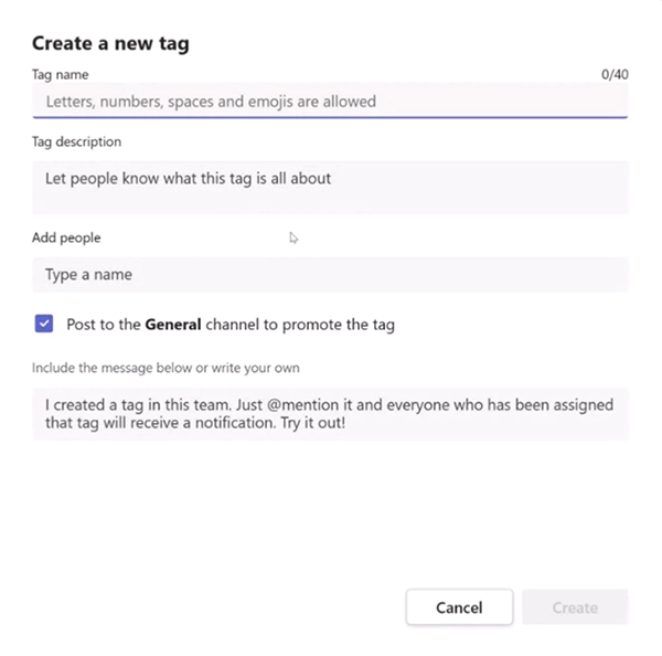 Tags in Microsoft Teams