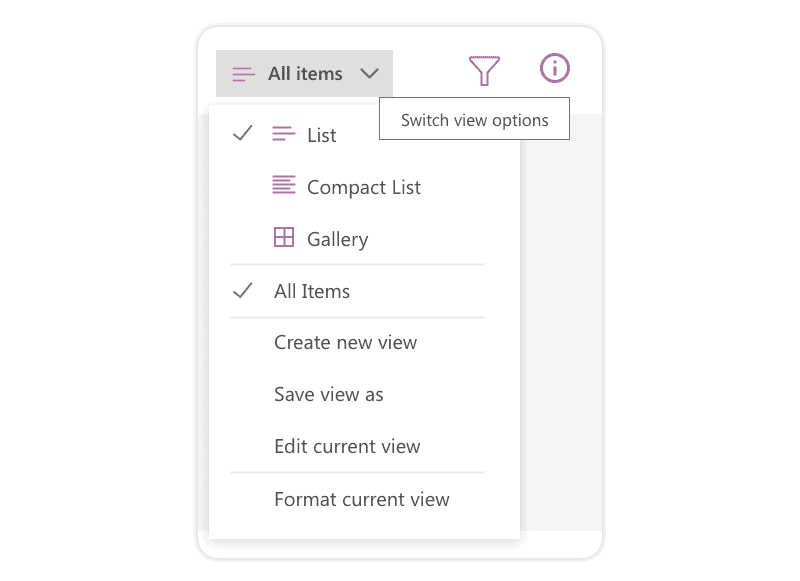 How to change the view of a list in Microsoft Lists