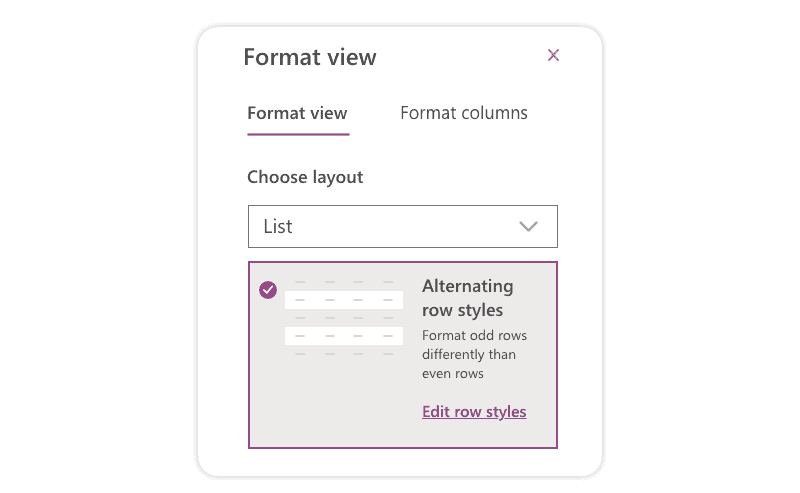 How to format current view in Microsoft Lists