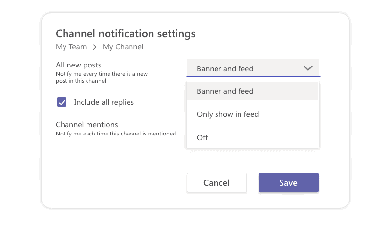 Channel notifications settings