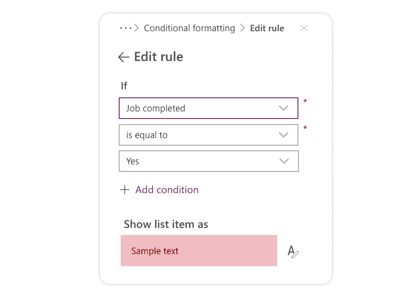 How to format current view in Microsoft Lists