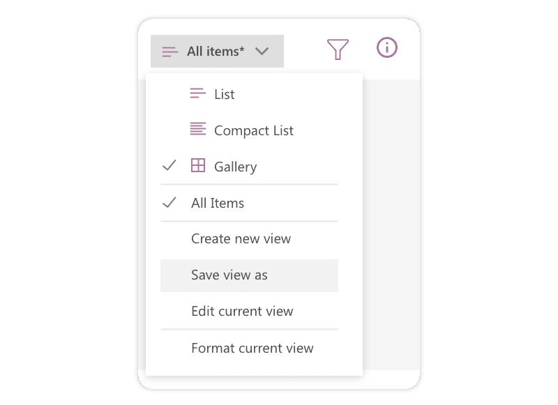 How to save a view in Microsoft Lists