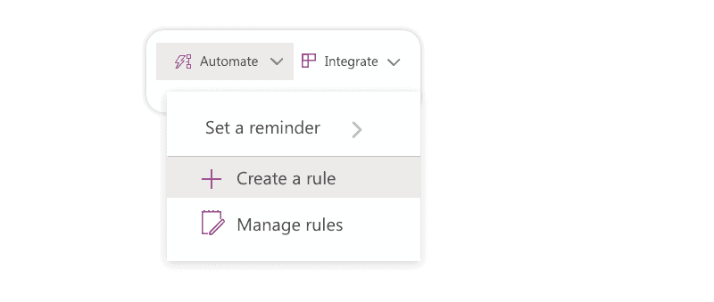 How to create a rule in Microsoft Lists