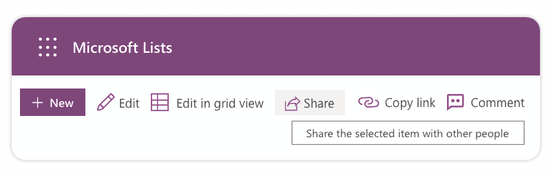 How to share Microsoft Lists