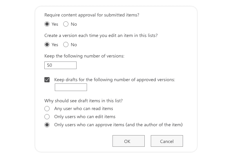 How to enable versioning in Microsoft Lists