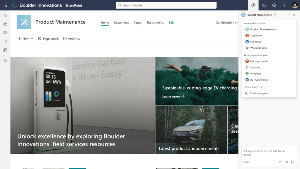 Agents in SharePoint now in general availability 