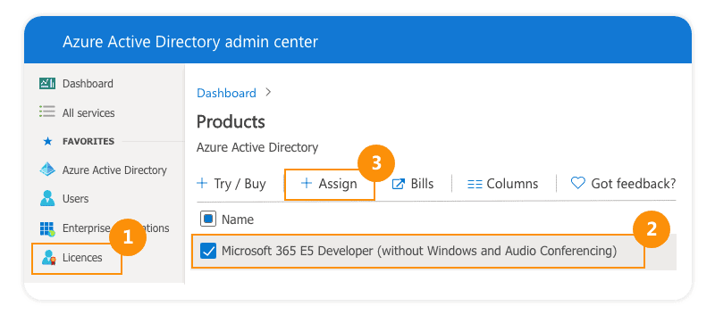 Azure AD license management