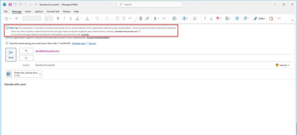 Block Tool Tip with Override Option
