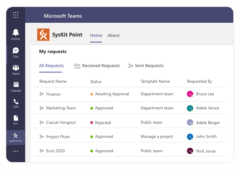My requests in Teams - Microsoft Teams provisioning