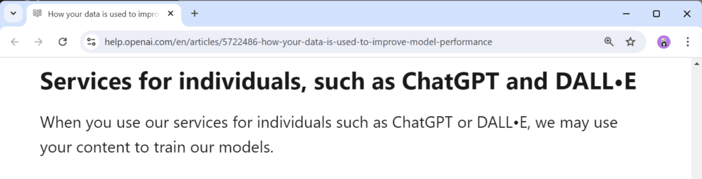 AI policy - ChatGPT terms and use