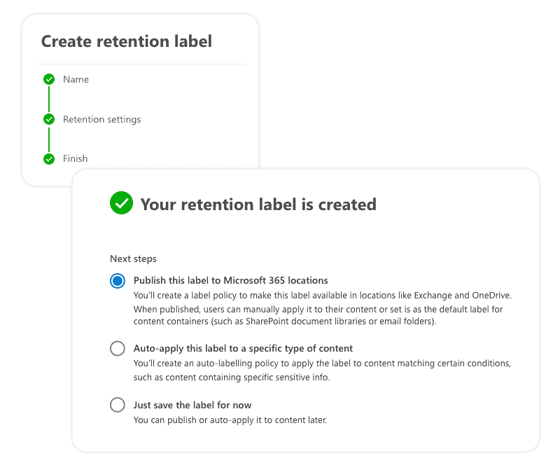 Your office 365 retention label is created