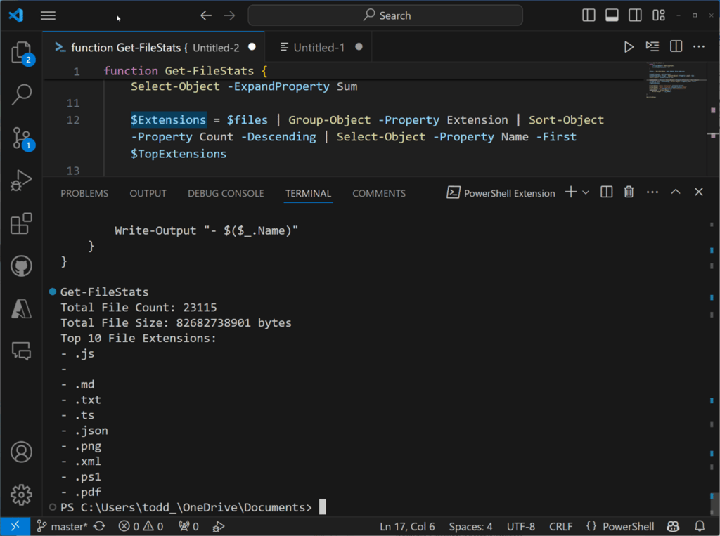Extensions PowerShell