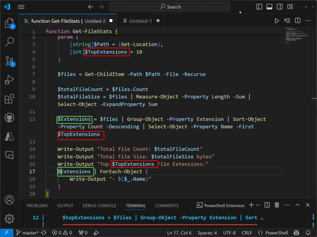 Extensions PowerShell