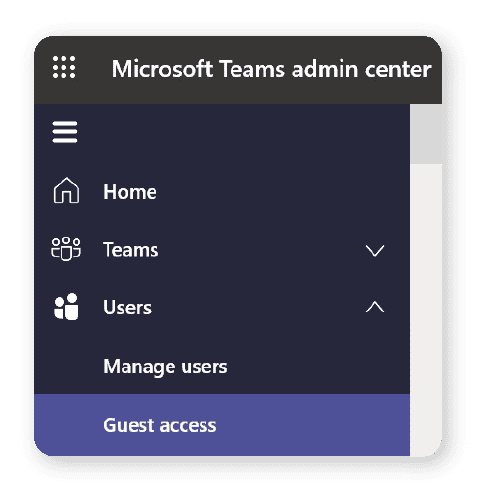 Admin center for Microsoft Teams guest access