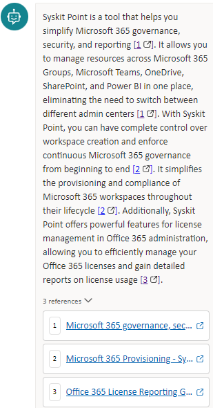 Microsoft Copilot Studio chat example