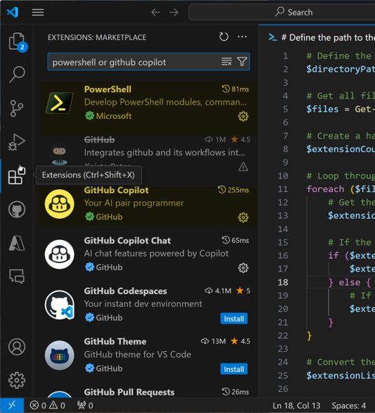 powershell extensions