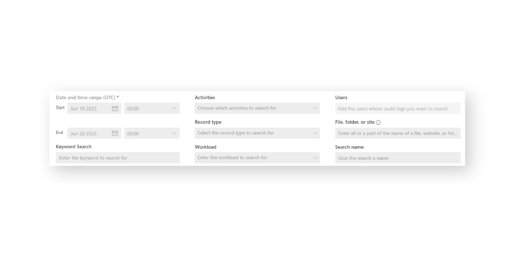 Microsoft Purview edit parameters screenshot