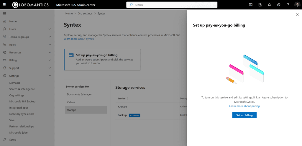 Pay-as-you-go billing Microsoft 365 Archive