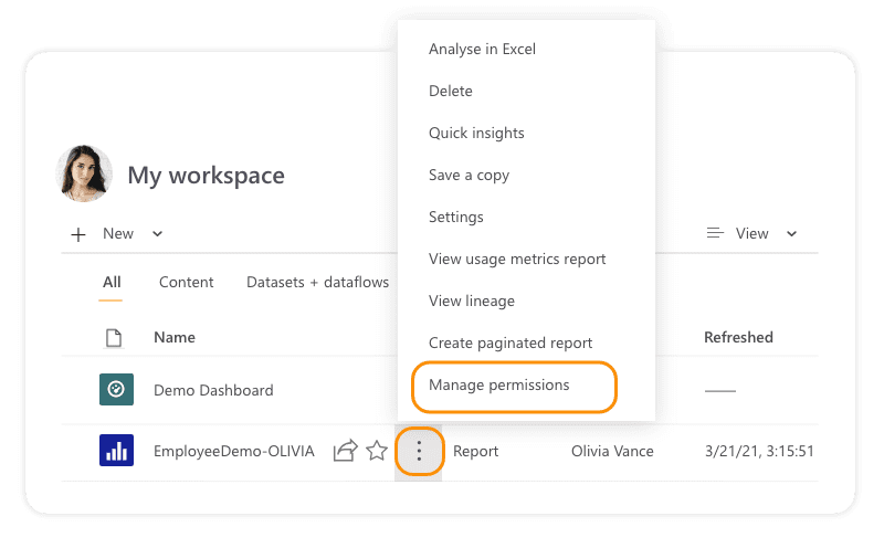 Power BI - Direct-Access from Advanced Option