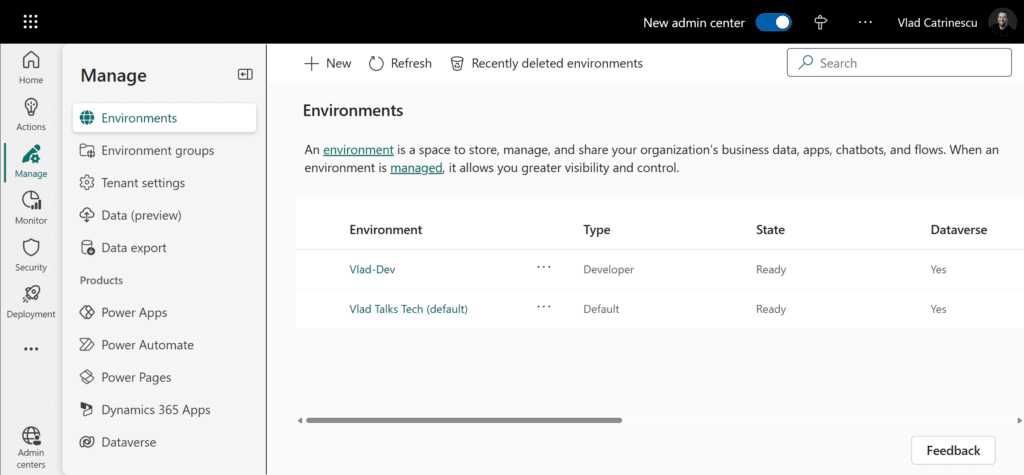 Power Platform Environments