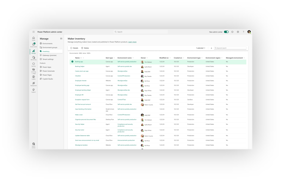 Power Platform Maker Inventory