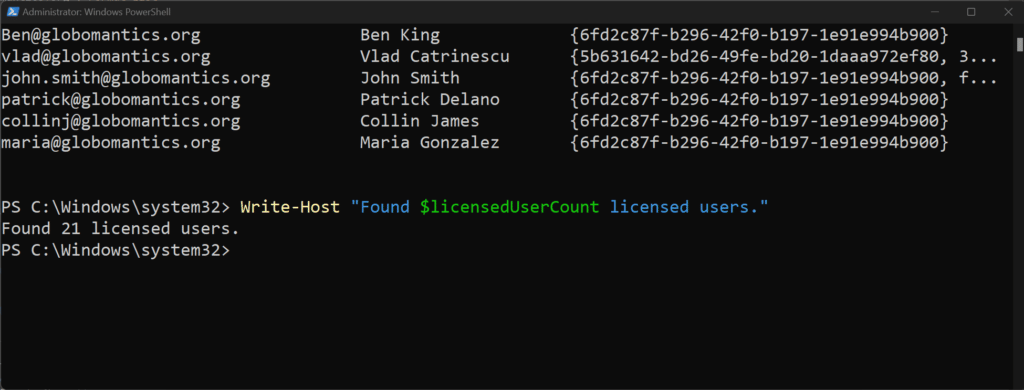 PowerShell code
