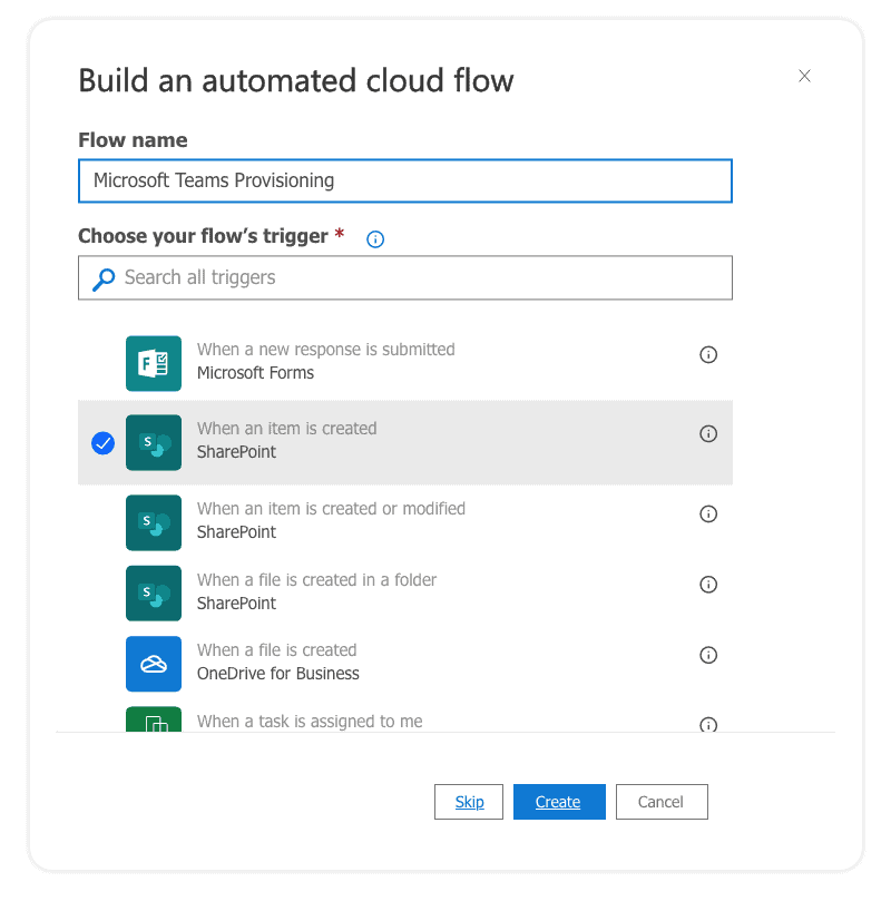 build a cloud flow