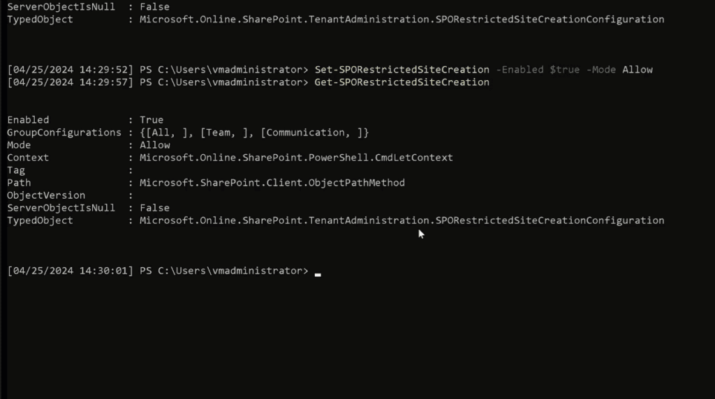 Restricted provisioning control 