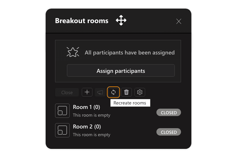 How to recreate breakout rooms
