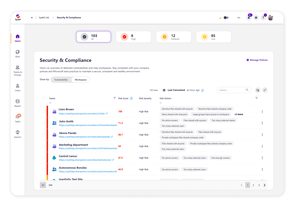 Security and compliance in Syskit Point