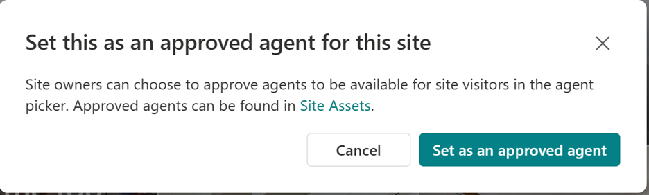 Set as an approved Copilot Agent