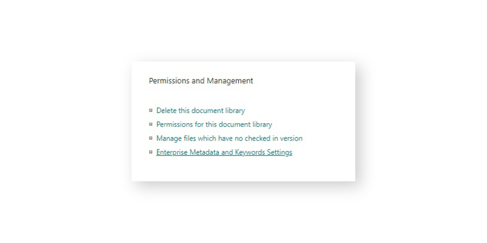 SharePoint enterprise metadata and keywords settings