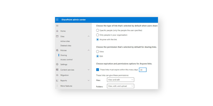SharePoint-links-expiration-policy