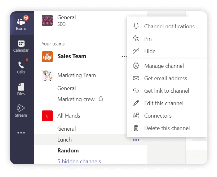 pin your most important channels in Microsoft Teams