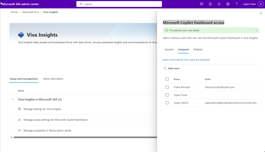 Viva Insights Microsoft Copilot Dashboard access