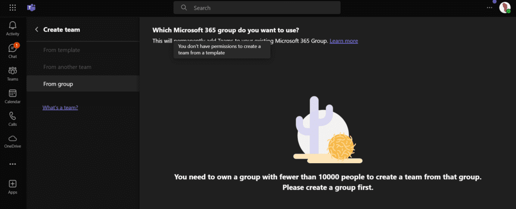 create teams from M365 groups