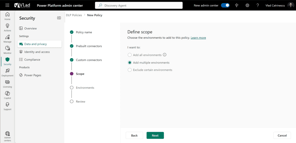 define scope DLP Power Platform