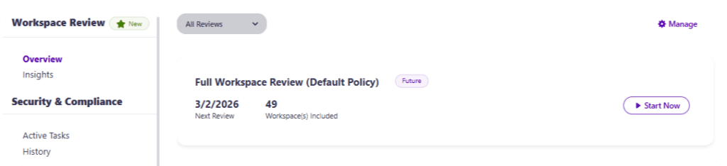 Syskit Point workspace reviews screen