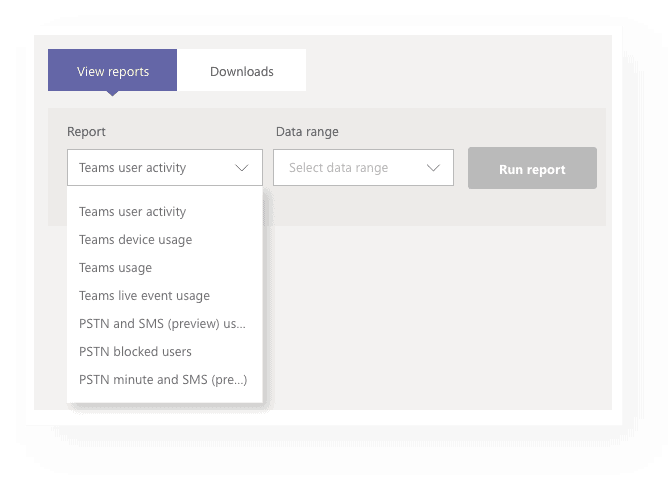 Teams usage report navigate