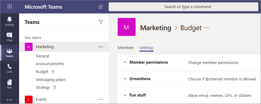 Teams with private channels