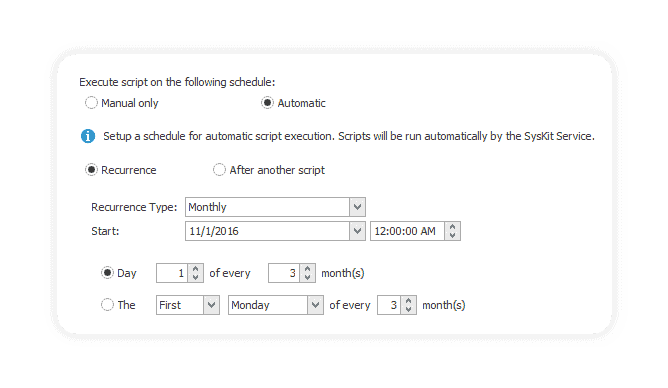 Monitor powershell script set up