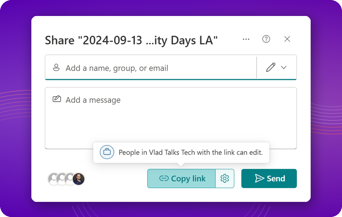 sharing links M365