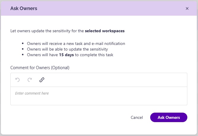 Ask Owners to Apply Sensitivity Labels
