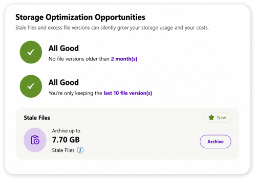 Bulk archive on Site Storage Metrics