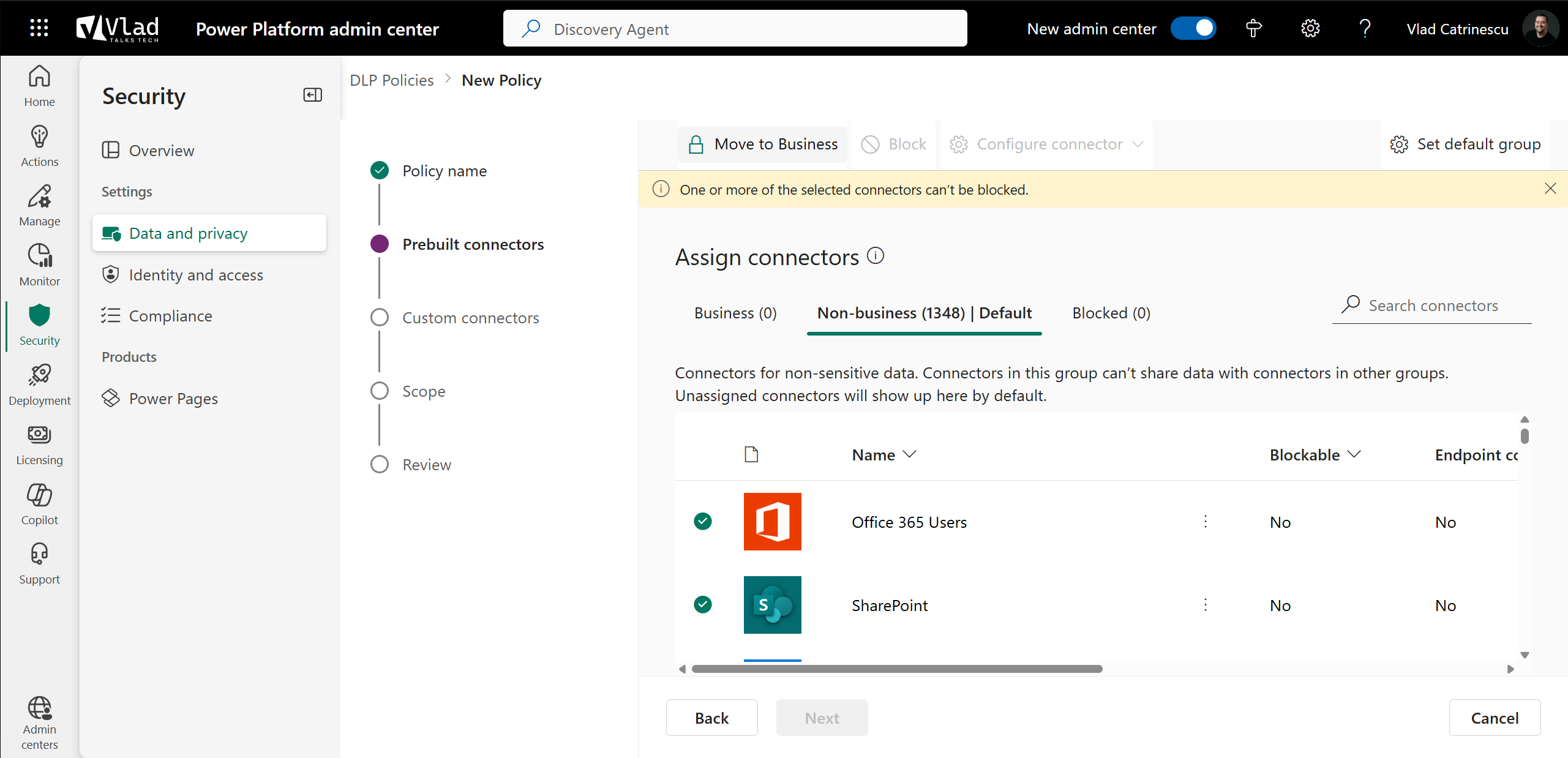 How to set up a Power Platform DLP policy