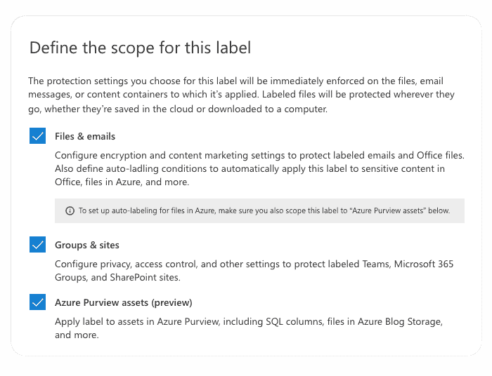 Office 365 Sensitivity labels step 3