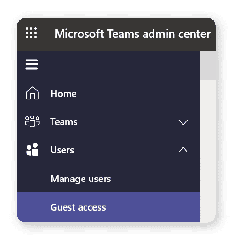 Admin center for Microsoft Teams guest access