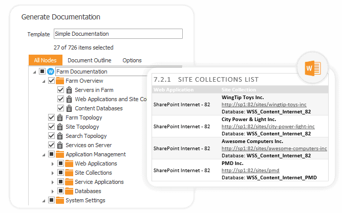 SharePoint farm documentation